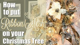 How To Put RibbonMesh on Your Christmas Tree [upl. by Aciretnahs]