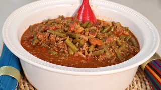 Receta Carne molida ejotes y tocino irmagodoy carnemolidayejotesytocino southerngreenbeans [upl. by Bik]