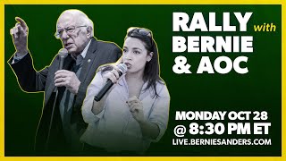 Rally with Bernie amp AOC in Madison WI LIVE at 830PM ET [upl. by Onitnelav]