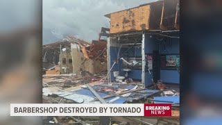 Barbershop employee describes roof being torn off building as tornado tears through Portage [upl. by Yevoc]