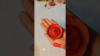 Simple Paper rose🌹 tutorial  Diy cute rose easy craft  paper rose making  craft rose shorts [upl. by Ffej]