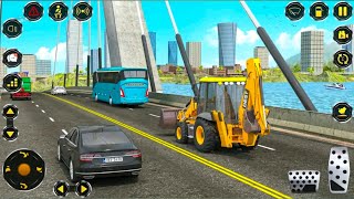 Real JCB BACkHOE LODER GAME Real Construction Simulator 3D  JCB Excavator Driving Game  Gameplay [upl. by Boggers]