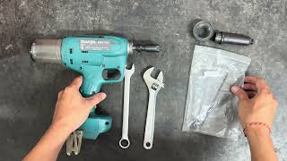 How to Change Accessory Makita Cordless Rivet Gun DRV150 [upl. by Aleacim]