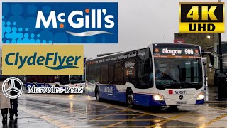 McGill’s Buses Clyde Flyer 901 Glasgow to Braehead Port Glasgow Largs MercedesBenz Citaro O295 [upl. by Anwaf]