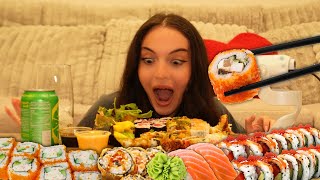 ASMR SUSHI MUKBANG [upl. by Anilag277]