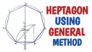 How to draw a heptagon using general method [upl. by Brietta]