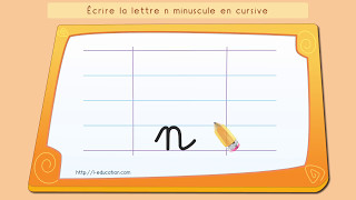 Écrire lalphabet Apprendre à écrire la lettre n en minuscule en cursive [upl. by Leonor177]