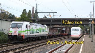 Parallelfahrt DB 185 326 quotClimate Heroquot amp ICES von DB Systemtechnik [upl. by Qifar]