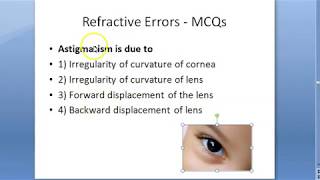 Ophthalmology 065 a Refractive Errors MCQs NEETPG Eye [upl. by Ellirehs857]