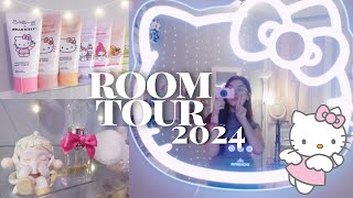 small room tour 2024  pink girly amp lots of Sanrio [upl. by Artemahs]