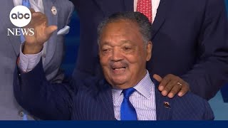 Emotional moment as Rev Jesse Jackson takes the stage at DNC [upl. by Huei]