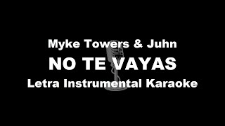 Myke Towers amp Juhn  NO TE VAYAS Letra Instrumental Karaoke [upl. by Spark72]