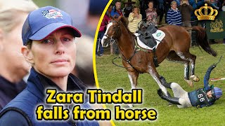 Zara Tindall falls from horse at Burghley Horse Trials [upl. by Siward]