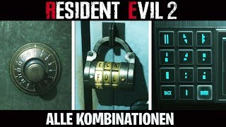 Resident Evil 2 Remake ALLE TRESOR amp SPIND KOMBINATIONEN ☆ SCHLOSSER Trophäe ☆ DEUTSCH [upl. by Ettenaj]