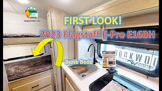 Walkthrough Video 2023 Flagstaff EPro E16BH Bunkhouse Travel Trailer [upl. by Nylzaj]