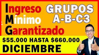 🛑Ingreso Mínimo Garantizado Diciembre  Grupos A B C3  55000 hasta 660000 por Hogar [upl. by Eldorado36]