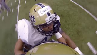 GoPro Helmet Cam on Pitt Running Back James Conner  PittLiveWire [upl. by Lanti]