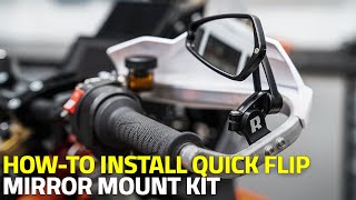 HOWTO INSTALL QUICK FLIP MIRROR MOUNTS  KTM FACTORY HANDGUARDS [upl. by Omrellig]