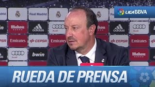 Rueda de prensa de Rafa Benítez tras el Real Madrid 00 Málaga CF [upl. by Rayford]