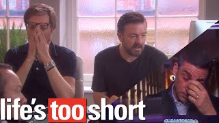 RICKY GERVAIS awkwardly calls STEVE CARELL  Lifes Too Short [upl. by Mcmahon]