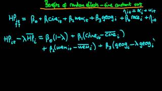 Random Effects estimators  timeinvariant variables effects benefit [upl. by Brawley129]