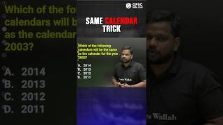 Reasoning Calendar Tricks PW OPSCWallah Shorts [upl. by Calvano442]