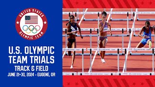 U S TRAILS OLYMPICS WOMENS 100M HURDLES SEMI FINAL 1 REACTION [upl. by Meelas]