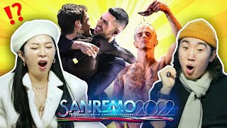 COREANI GIUDICANO SANREMO 2022  Mahmood amp Blanco Elisa Achille Lauro [upl. by Naitsabas210]