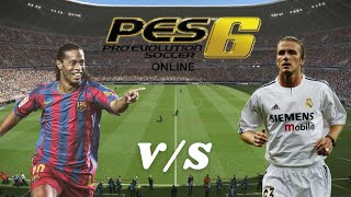 EL BARCA DE RONALDINHO VS LOS GALÁCTICOS DEL MADRID EN EL PES 6 El súper clásico de Europa [upl. by Nelleyram]