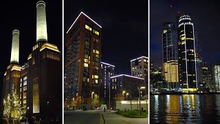 4K NINE ELMS VAUXHALL amp BATTERSEA at Night  London Walk [upl. by Nylisoj970]