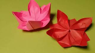 Comment plier une fleur de nénuphar en origami  Origami facile ART [upl. by Eugeniusz]