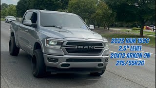 2023 Ram 1500 25quot Leveling Kit and 20x12 Arkon Mandelas [upl. by Amikehs]