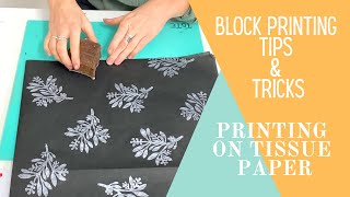 Hand printing Tissue Paper  Block Printing Tips  The Arty Crafty Place [upl. by Mccallion839]