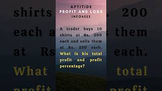 Aptitude  Profit and Loss Question aptitude quantitativeaptitude profitandloss [upl. by Deeyn]