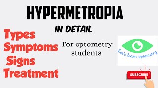 Hypermetropia Hyperopia in detail  types symptoms signs Treatment [upl. by Naeerb]