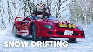 Ferrari F40 Snow Drifting In Japan [upl. by Essinger]