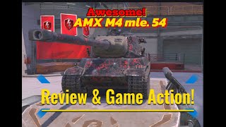 wot Blitz AMX M4 mle 54 Review amp Gameplay in 4K [upl. by Arreik]