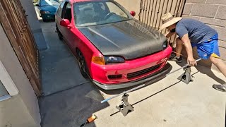 B20vtec EJ1 Civic DiY Wheel alignment check [upl. by Whitson]