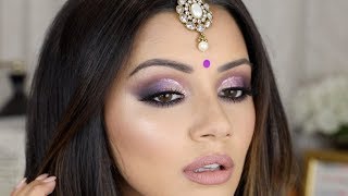 PURPLE CUT CREASE 💜 DIWALI MAKEUP TUTORIAL 2017 ✨ [upl. by Amie]