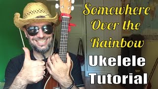 Como tocar SOMEWHERE OVER THE RAINBOW en UKELELE TUTURIAL fácil para PRINCIPIANTES [upl. by Dleifniw]