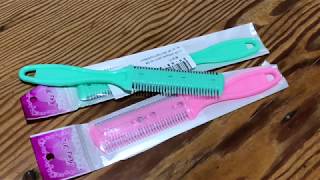 Hairdressing Cutting Thinning Comb With Doouble Razor Blade MDAU [upl. by Jonathon]