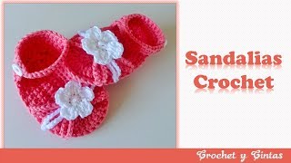 Sandalias con flor tejidas a crochet ganchillo 🌞 🌊 ⛱ Parte 2 [upl. by Wehttam51]