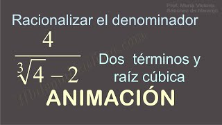 Racionalizar el denominador Binomio con raíces cúbicas [upl. by Hefter]