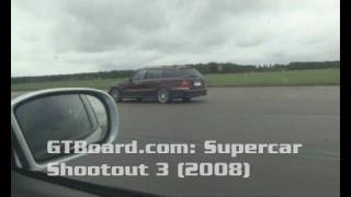 Mercedes E55 AMG vs Mercedes E63 AMG Estate  GTBoardcom [upl. by Kcirdnek440]