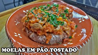 MOELAS ESTUFADAS EM PÃO TOSTADO  Um petisco irresistível [upl. by Clova768]