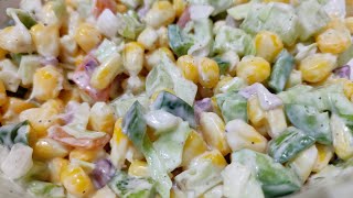 Very easy and tasty creamy corn salad  sweetcorn salad  Mayonnaise corn salad  Salad recipe [upl. by Nannaihr]