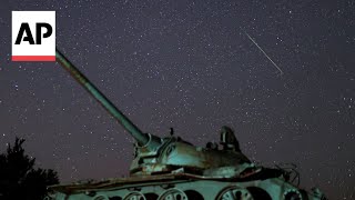 Perseid meteor shower dazzles in night sky over Bosnia [upl. by Sorodoeht]