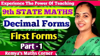 DECIMAL FORMSPART 1CHAPTER 2FIRST FORMS9TH STATE MATHSMATHS CLASS 9CLASS 9 MATHS IN MALAYALAM [upl. by Rust]