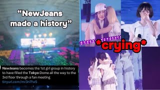 NewJeans getting emotional at their fanmeeting at Tokyo Dome they made a history [upl. by Anwahsak]