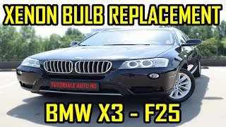 BMW X3 F25 Xenon Bulb HID Replacement [upl. by Maryjo651]